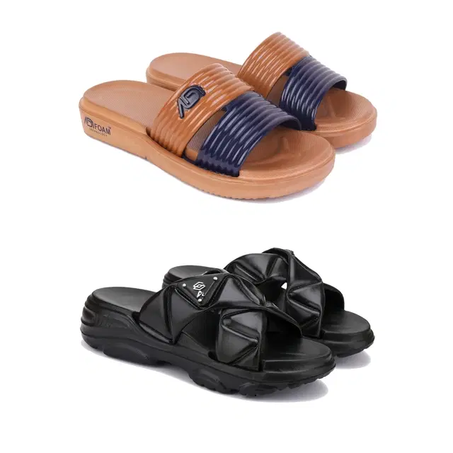 Sliders for Women, Set of 2 (Multicolor, 6)