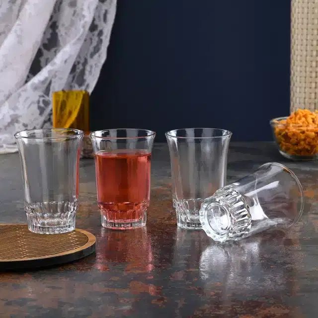 Liquor cum Cocktail Glasses, Transparent, 150 ml, Pack of 4