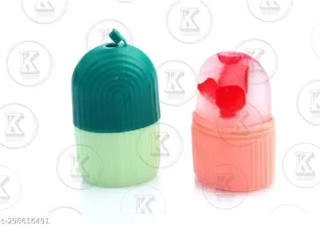 Silicone Ice Face Roller, Pink & Green, Pack of 2