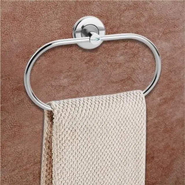 Stainless Steel Multipurpose Towel Ring with Wall Flange, Silver, Set of 1