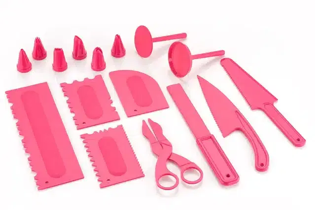 Plastic Cake Decoration Tools Kit, Pink
