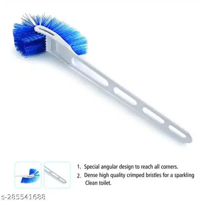 Plastic Toilet Brush, White & Blue