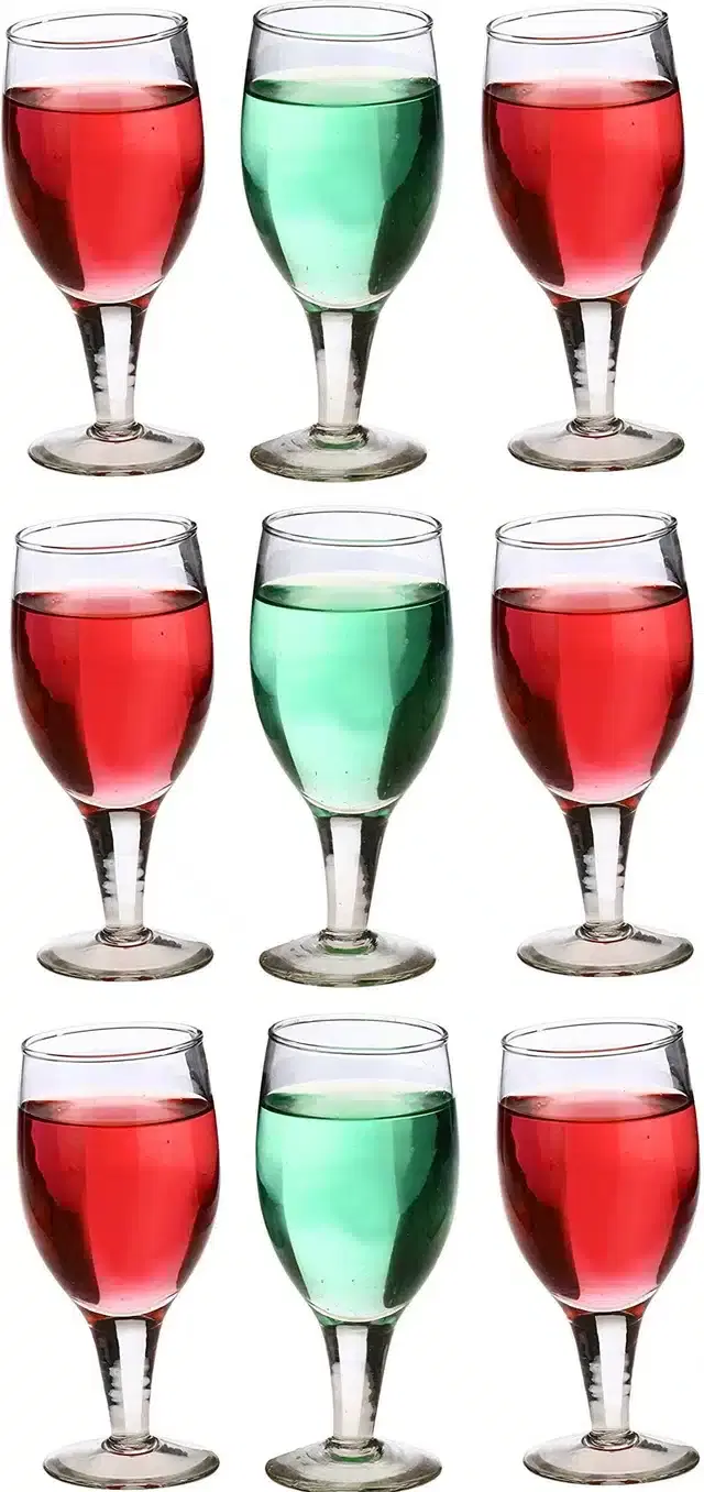 Liquor cum Cocktail Glasses, Transparent, 180 ml, Pack of 9