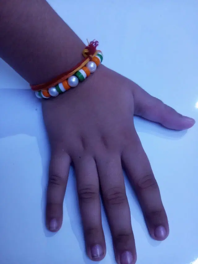 Tiranga Flag Color Wrist Bands for Boys & Girls, Multicolor, Pack of 10