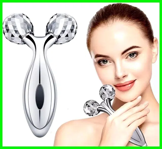 3D Face Massage Roller, Silver
