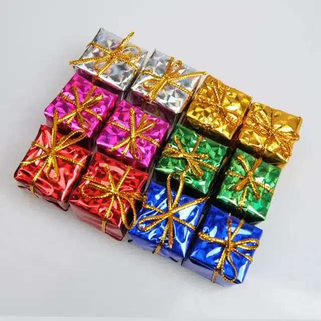 Christmas Tree Decoration Box, Multicolor, Pack of 12