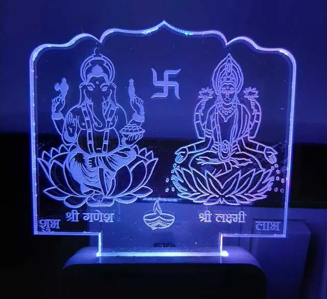 Plastic 7 Color Changing 3D Led Night Lamp For Living Room, Ms-123