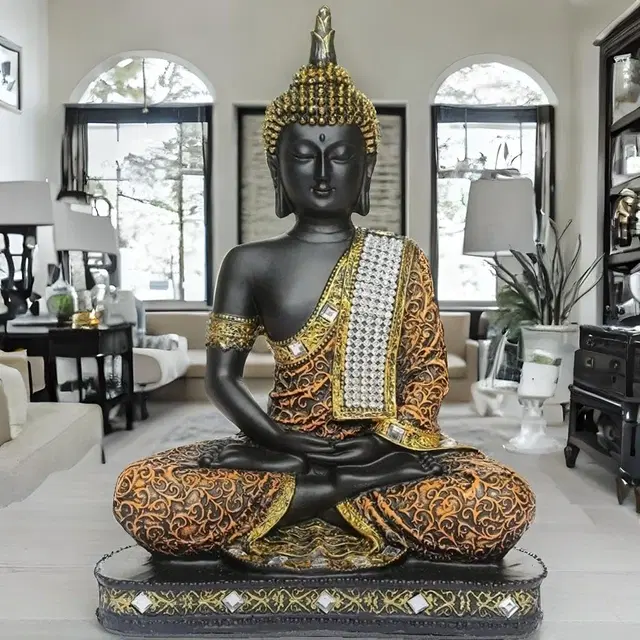 Sitting Budha Polyresin Idols 18.5Lx8Wx25 Cm