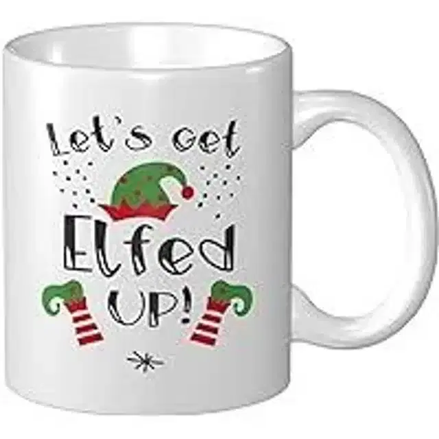 Ceremic Printed Coffee Mug, White, 350 ml