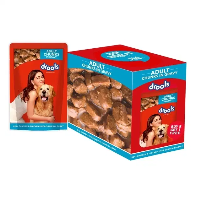 Drools Adult Dog Chicken And Liver Chunks Gravy 6x150 g