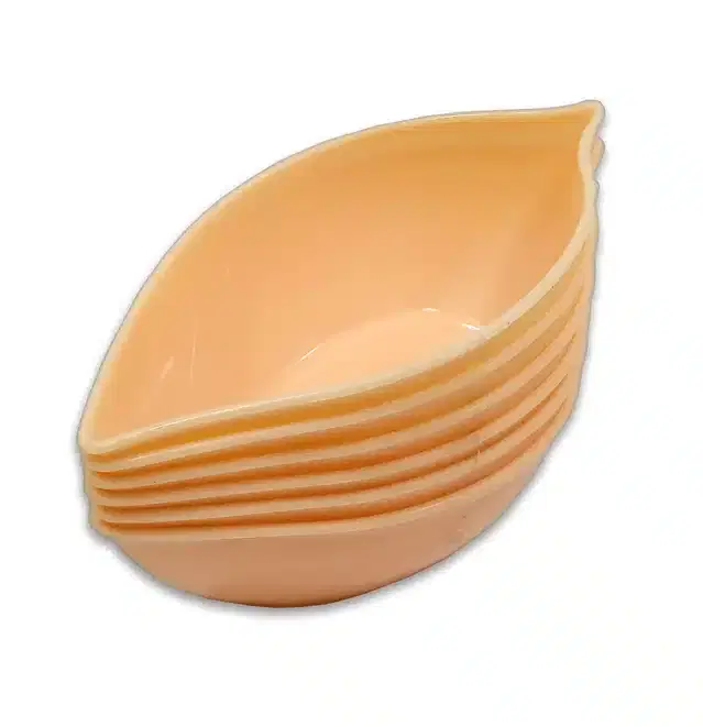 Plastic Snacks & Dessert Bowl Set, Peach, Pack of 6