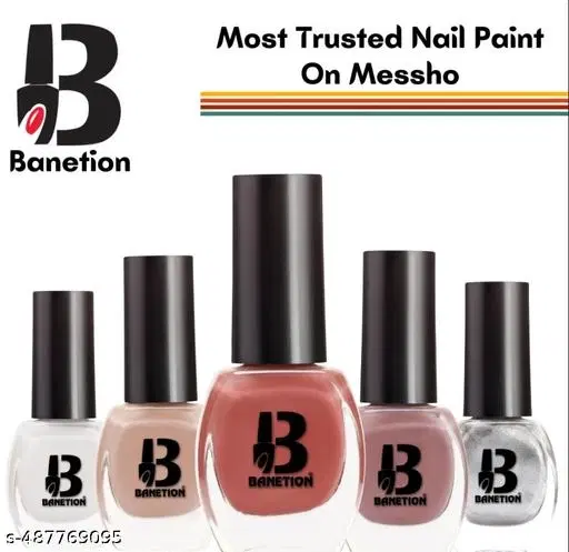 Banetion Matte Nail Polish, Multicolor, Pack of 5