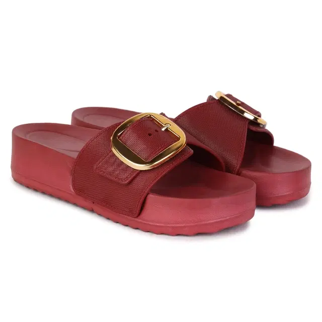 Sliders for Women (Maroon, 6)