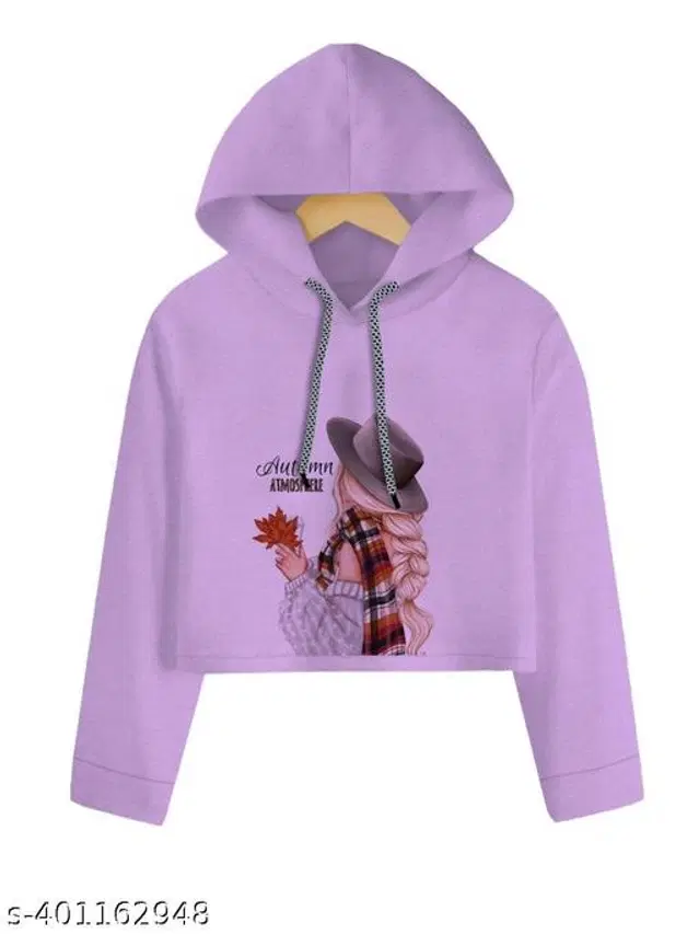 Cotton Blend Hoodie for Girls (Purple, 7-8 Years)