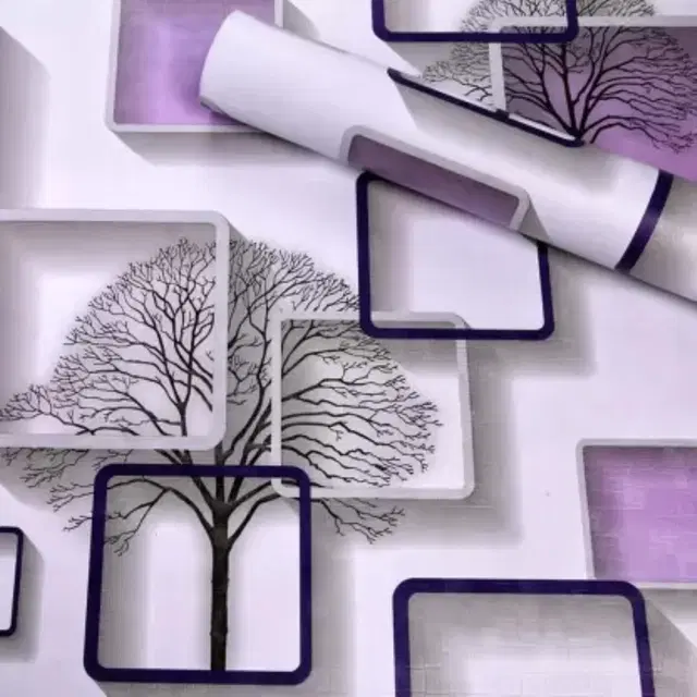 Decor PVC Vinyl Wallpaper for Home Purple 45x250cm