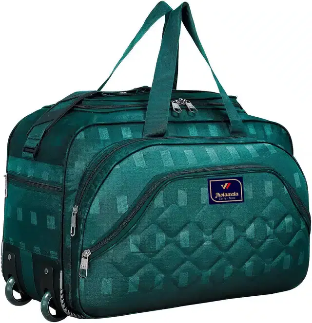 Polyester Traveling Luggage Bag with Wheels, Aqua,60 L