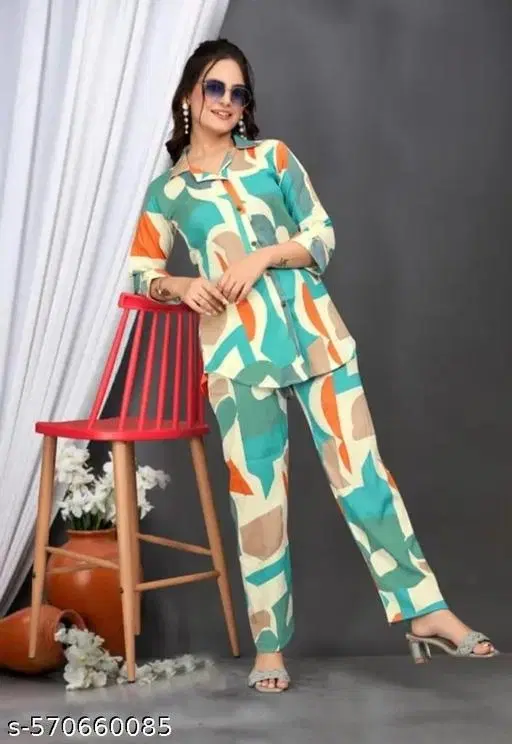 Kurta Set for Women (Blue, L)
