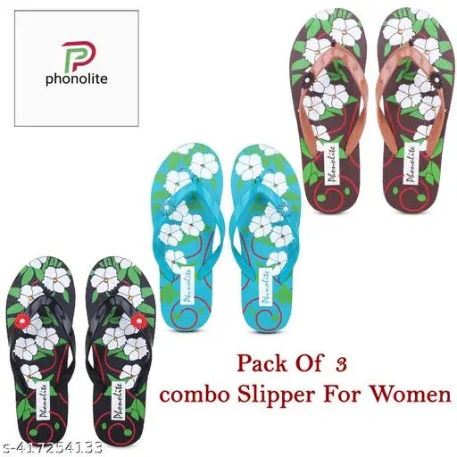 Slippers for Women, Multicolour, Pack of 3 (5)