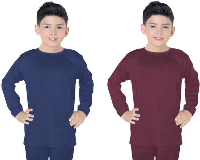 Solid Kids Boy's Thermal Top, Pack of 2 (Multicolor, 2-3 Years) (FE-18)