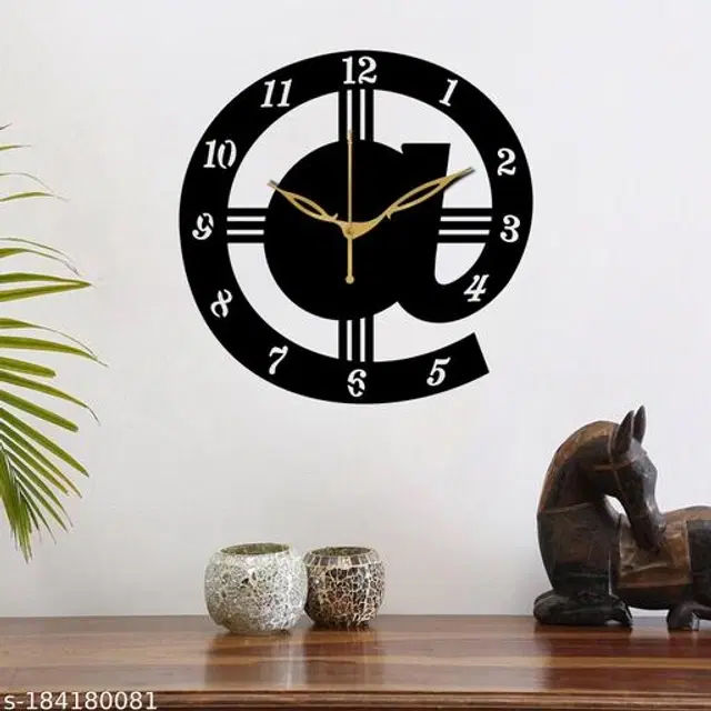 Wooden Wall Clock, Black