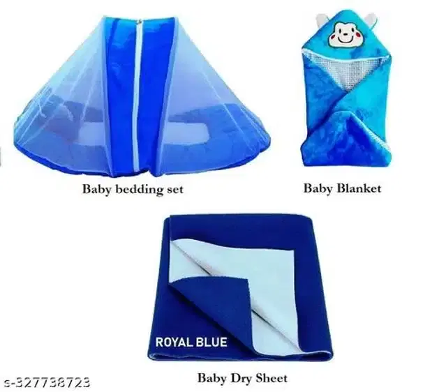 Combo of Baby Sleeping Set, Blue, Set of 3