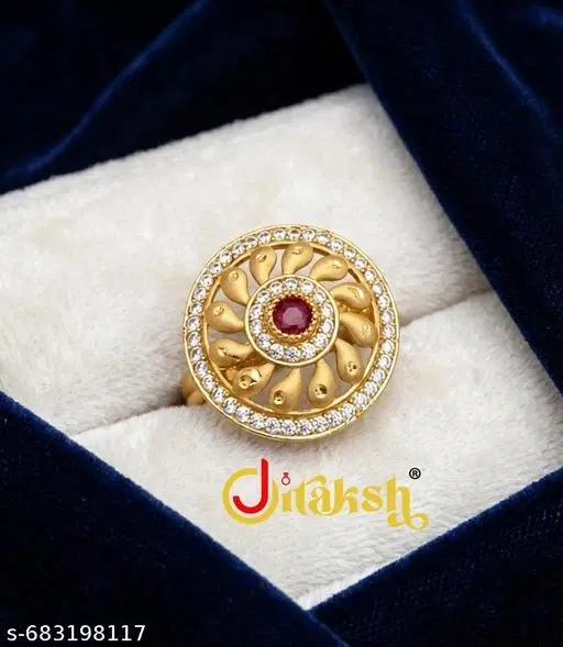 Finger Ring for Men (Gold, Free Size)
