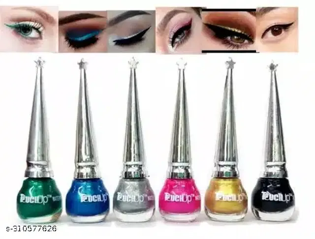 Liquid Glitter Eyeliner, Multicolor, 5 ml, Pack of 6