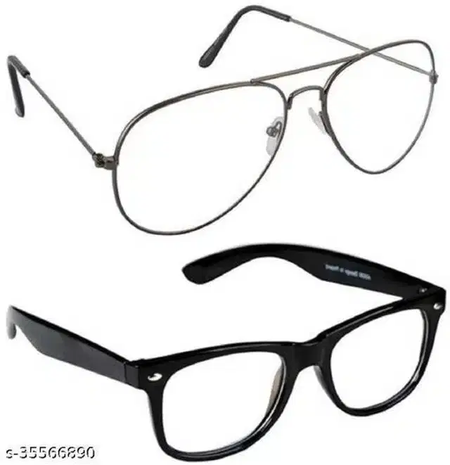 Sunglasses for Men, Pack of 2 (Transparent & Black)