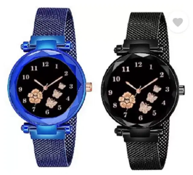 Analog Watch for Women & Girls, Pack of 2 (Multicolor)