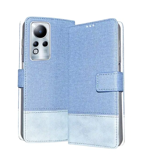 Artificial Leather Flip Cover For Infinix X663 / Note 11, Blue