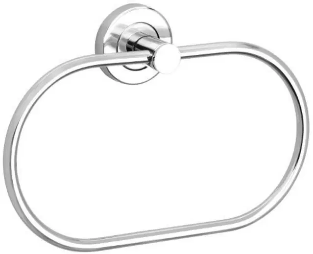 Stainless Steel Multipurpose Towel Ring with Wall Flange, Silver, Set of 1