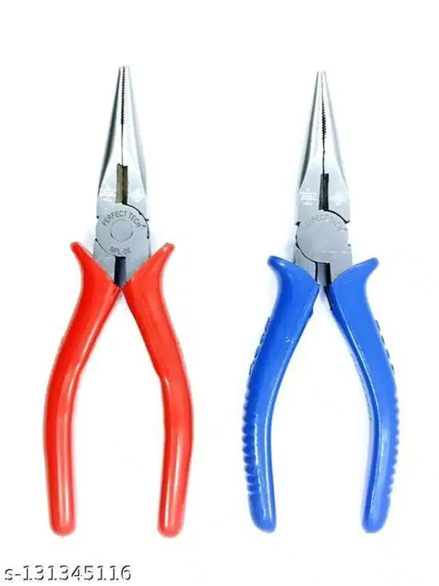 Long Nose Plier, Pack of 2, Red & Blue