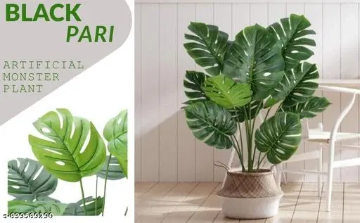 Plastic Artificial Palm Plant Tree for Home Decor for Women (Green, 50 cm)