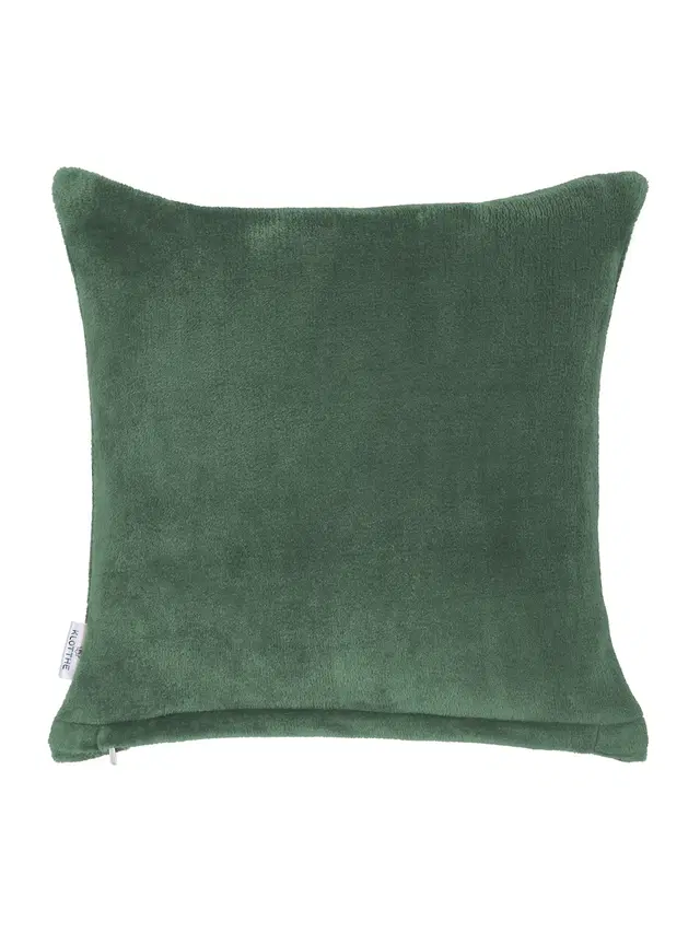 Velvet Cushion Cover, Green, 12x12 inches