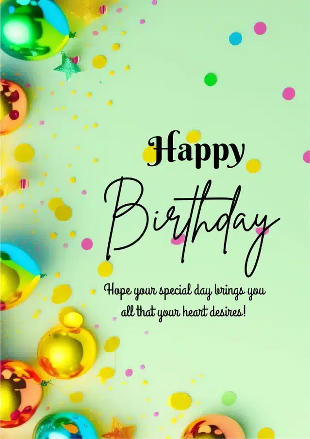Birthday Greeting Card, Multicolor