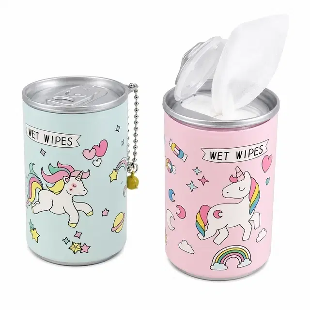 MINDFIT Mini Portable Wet Wipes Tissue Can for Cleaning Face Body for Kids Women and Men 30 PCS, Pack of 2