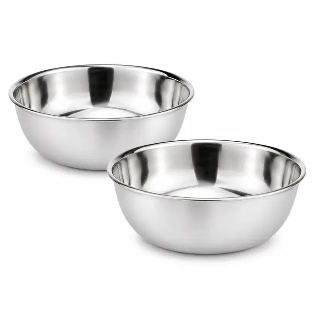 SimpleHome Lightweight Steel Bowl, 300 ml, [Pack Of 2]