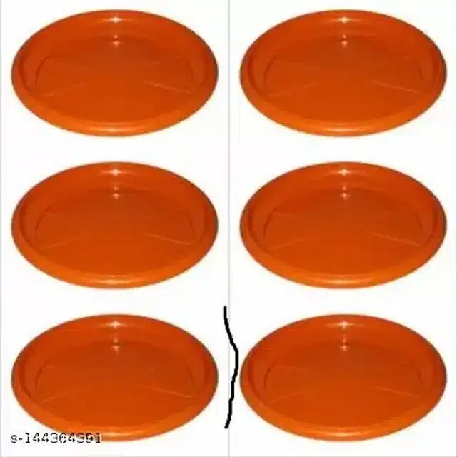 Plastic Bottom Tray, Brown, 6 inch, Pack of 6