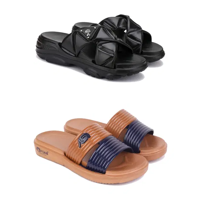 Combo of Sliders for Women, Set of 2 (Multicolor, 5)