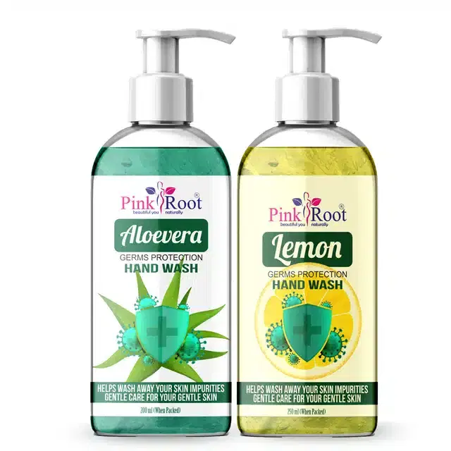 Pink Root Aloevera & Lemon Hand Wash, Pack of 2, 200 ml