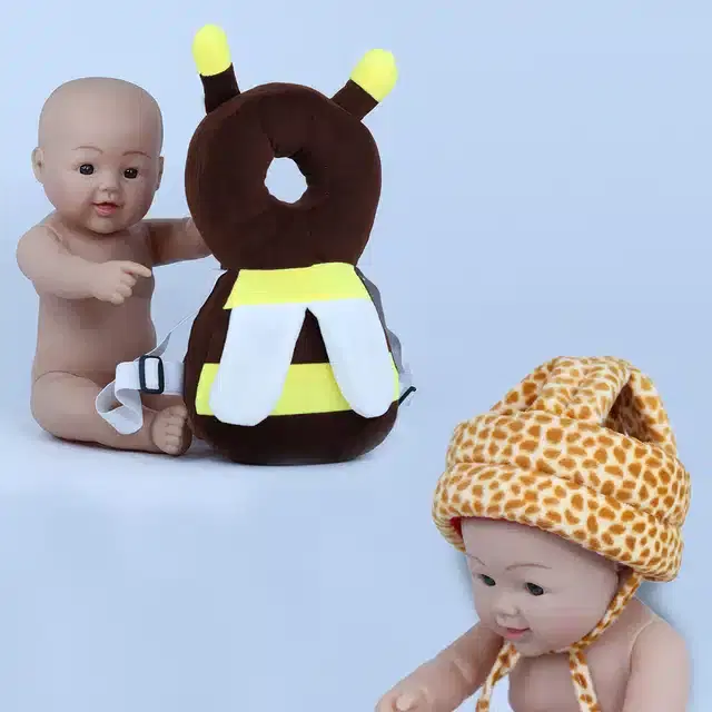 Infants Head & Back Safety Protector Pillow and Safety Helmet, Pack of 2 (Multicolor)