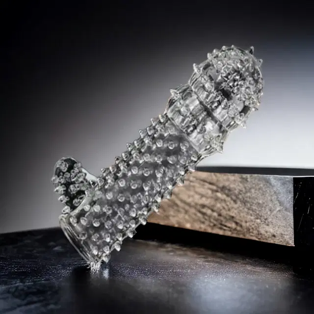 Crystal Dotted Reusable Condom for Men, Transparent, Pack of 1