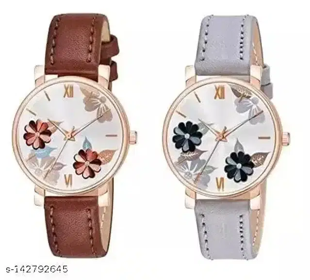 Analog Watch for Women, Pack of 2 (Multicolor)