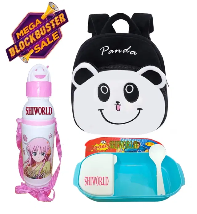 Kids Backpacks with Lunch Box & Water Bottle, Multicolor, Pack of 3