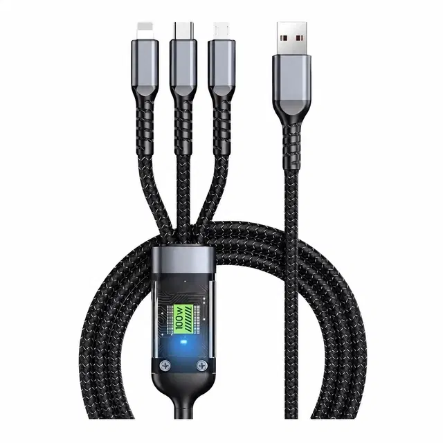 3in1 Cable 6 A 1 m Charging Cable with LED Display [Multioclor]