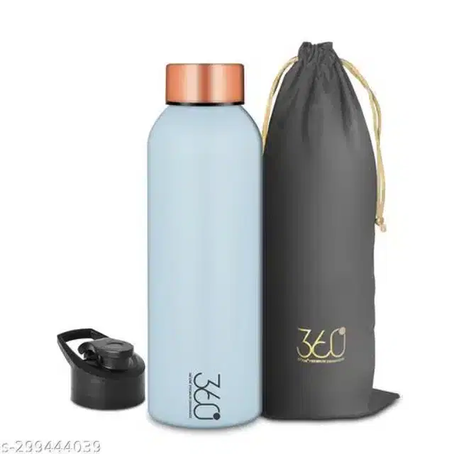 Stainless Steel Water Bottle, Blue & Gold, 1000 ml
