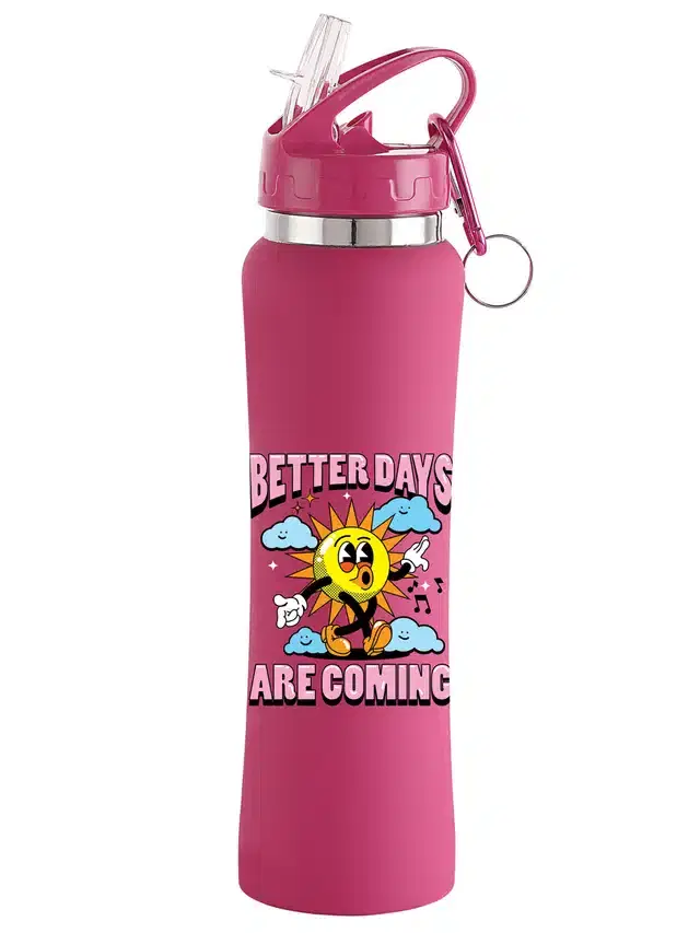 Stainless Steel Sipper Water Bottle, Pink, 750 ml