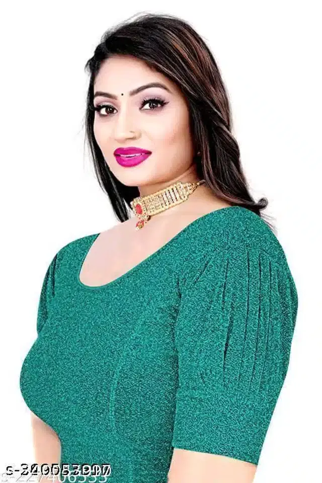 Half Sleeves Blouse for Women (Turquoise, 26)