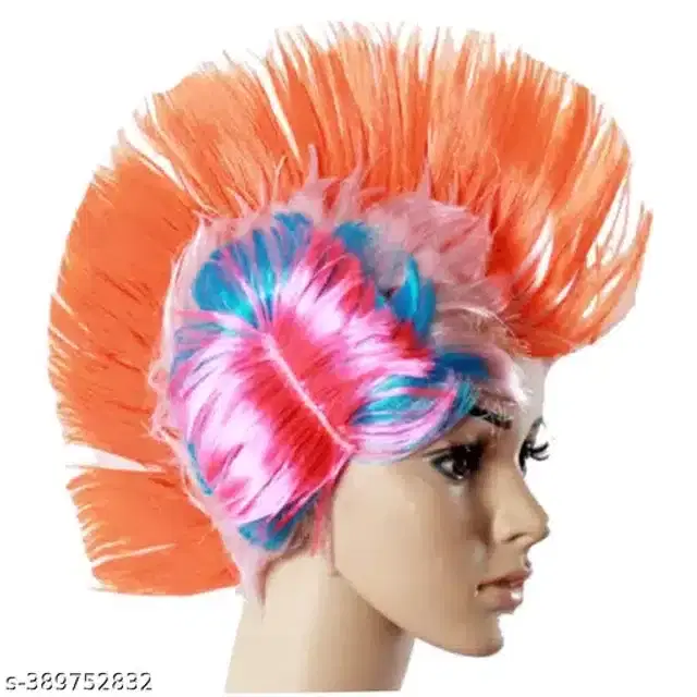 Polyester Celebration Hair Wigs, Multicolor