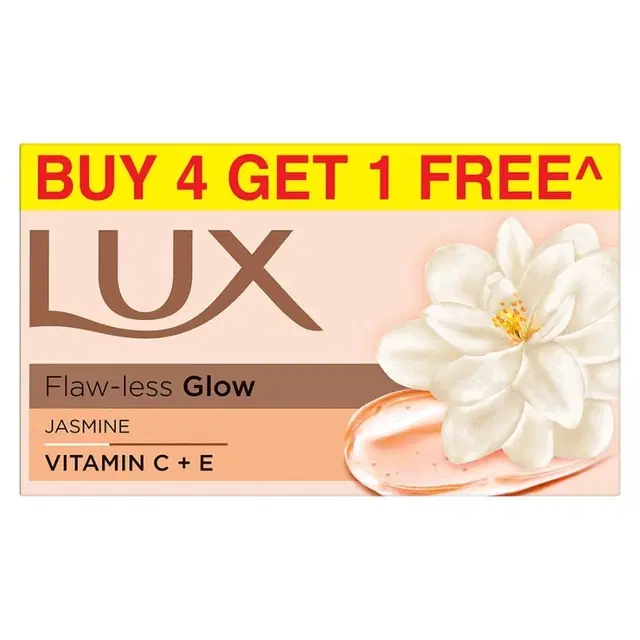 Lux Flaw-Less Glow Jasmine & Vitamin C+E Soap 5X100 g (Buy 4 get 1 Free)